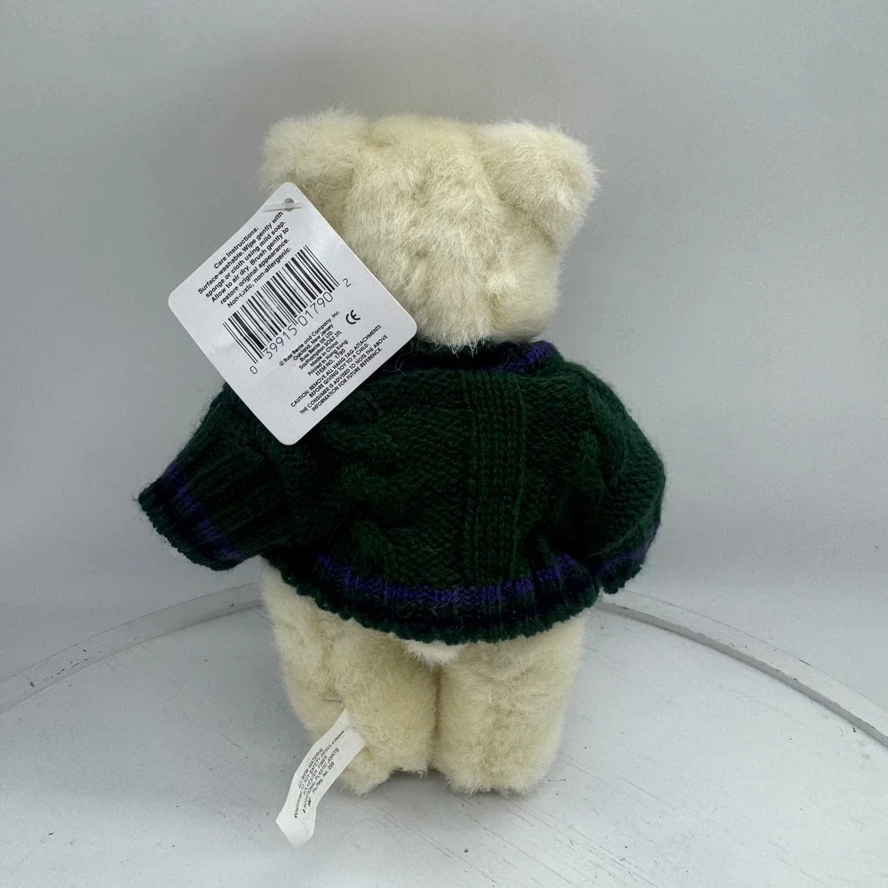 Russ Berrie Bears From The Past Cream Jointed Teddy Bear Green Sweater 1790 7